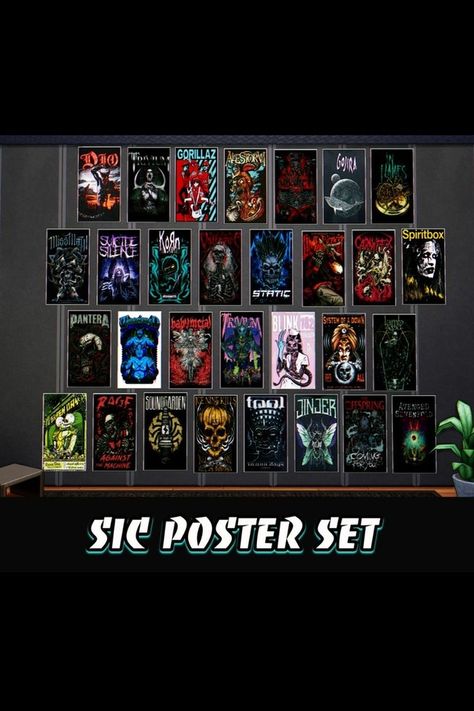 Metal Band Posters, Sims4 Clothes, Best Sims, Sims 4 Houses, Ts4 Cc, Band Posters, The Sims4, Sims Mods, Sims 4 Cc