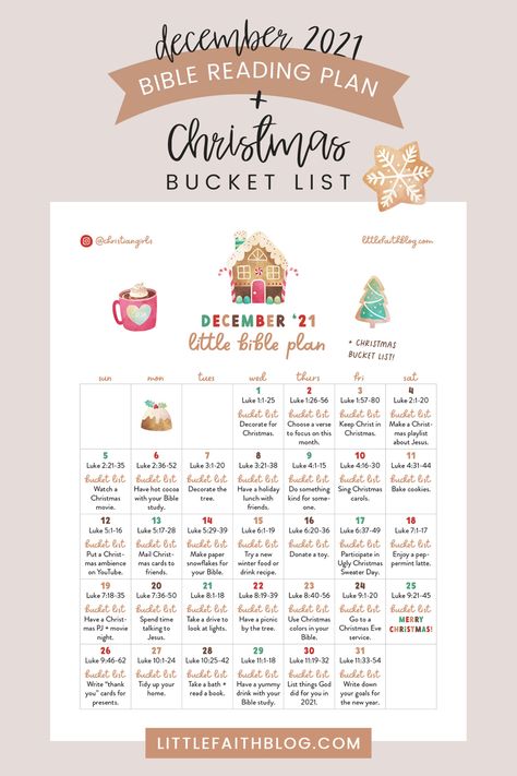 December Bible Reading Plan, Christmas Bible Study, Holiday Reading List, Creative Food Photography, Excited For Christmas, Christmas Bible Verses, Christian Activities, Christmas Bucket List, Christ Centered Christmas