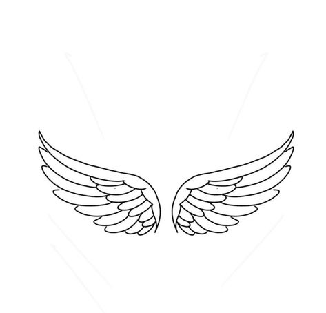 Angel Wings Tattoo Outline, Angel Wings Painting Easy, Wing Outline Tattoo, Angle Wings Draw, Wing Tattoo Outline, Angel Wings Drawing Reference, Eagle Tattoo Stencil, Angel Wings Stencil, Angel Wings Tattoo Stencil