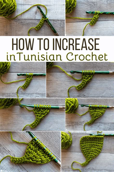 This guide to increasing in Tunisian Crochet has all of the information you'll ever need. Learn how with this written AND video tutorial! Tunisian Crochet Amigurumi, Tunisian Crochet Motifs, Tunisian Crochet Increase, Tunisian Crochet Socks, How To Tunisian Crochet, Tunsinian Crochet, Tunisian Crochet Patterns Free, Tunisian Crochet Cardigan, Tunisian Crochet Projects