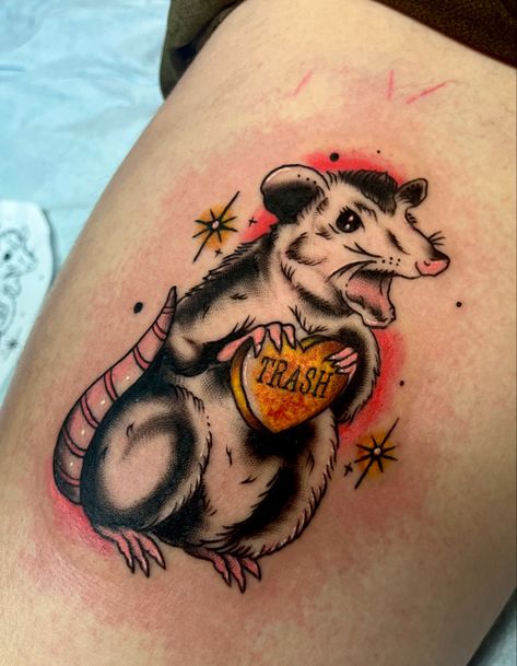 Opossum Traditional Tattoo, Traditional Opposum Tattoo, Screaming Possum Tattoo, Opposum Tattoo Design, Opossum Tattoo Cute, Traditional Possum Tattoo, Possum Tattoo Simple, Possum Tattoo, Plywood Cutouts