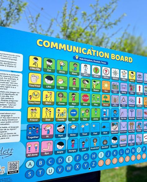 We have made it easy for you to order a playground communication board. #visualsupport #playgroundcommunicationboard #communicationboard Playground Communication Board, Educational Thoughts, Library Outreach, Speech Pathology Activities, Playground Painting, Communication Boards, Thoughts On Education, Core Words, Core Vocabulary