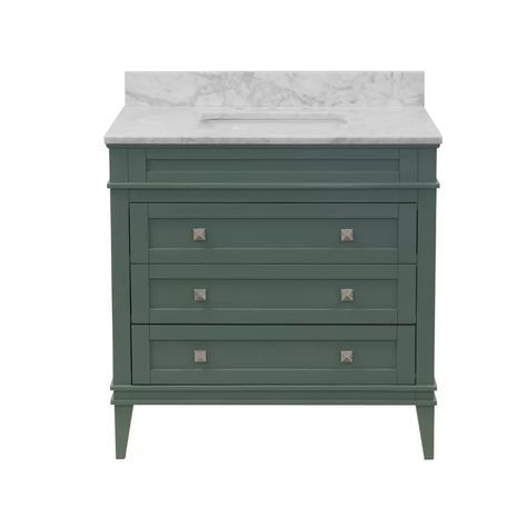 Half Bath Design, Sage Green Top, Green Bathroom Vanity, 30 Inch Vanity, 36 Inch Vanity, 36 Inch Bathroom Vanity, White Bathroom Vanity, Condo Bathroom, Bathroom Vanity Ideas