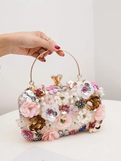 Search purse | SHEIN USA Embellished Purses, Plant Bags, Beaded Clutch Purse, Beaded Clutch Bag, Rhinestone Jewelry Set, Embellished Clutch, Floral Clutches, Rhinestone Clutch, Beg Tangan