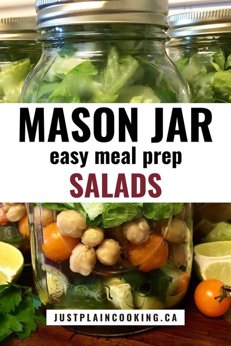 🥗✨ Say goodbye to soggy salads with these Mason Jar Salads! Perfect for make-ahead lunches, they stay fresh and crisp with the right layering technique. Mix and match with all veggies or add meat, eggs, or tofu. 🥒🥕🍗🍳 #JustPlainCooking #MasonJarSalads #MealPrep #HealthyLunch #EasyRecipe Mason Jar Salads For A Week, Salad In A Mason Jar, Mason Jar Salads, Jar Meals, Jar Salads, Salad Meal Prep, Mason Jar Salad, Mason Jar Meals, Make Ahead Lunches