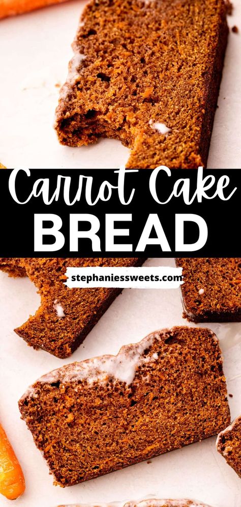 Carrot Bread Recipe, Carrot Cake Bread, Natural Desserts, Spring Time Desserts, Spring Recipes Dessert, Carrot Bread, Soft Bread, Cake Base, Colorful Desserts