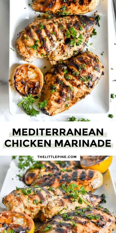 Mediterranean Chicken Marinade, Mediterranean Chicken Recipes, New Mediterranean, Mediterranean Diet Recipes Dinners, Grilled Chicken Marinade, Chicken Marinade Recipes, Easy Mediterranean Diet Recipes, Chicken Marinade, Mediterranean Chicken