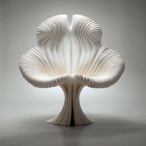 Biomimicry Chair Design, Organic Design Furniture, Organic Chair Design, Mushroom Product Design, Organic Design Product, Mushroom Interior Design, Interior Design Visual Presentation, Mushroom Furniture, Furniture Inspired By Nature