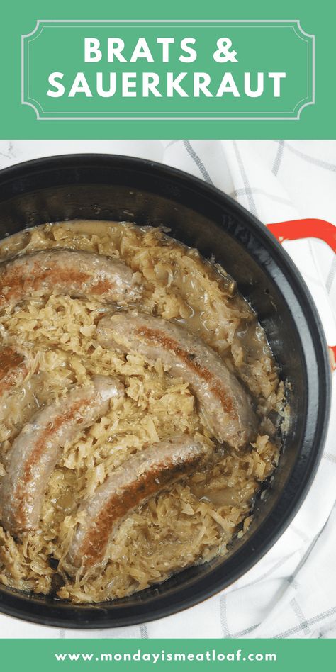 Brats and sauerkraut is a delicious comfort food meal that when prepared with just a few extra easy ingredients turns it into a foodie fest weeknight meal with the Instant Dutch Oven. German-style bratwurst braised in beer with sauerkraut with seasonings like dill, caraway seed, garlic, tart apples balanced with sweet brown sugar notes, and a little thyme for good measure. I was so happy to make this in a fraction of the time versus my stove or grill! #instantdutchoven #brats #comfortfood Instant Pot Brats And Sauerkraut, Oven Brats, Brats With Sauerkraut, Instant Dutch Oven, Brats And Sauerkraut, Thai Peanut Noodles, Easy Pressure Cooker Recipes, Beer Brats, Sauerkraut Recipes