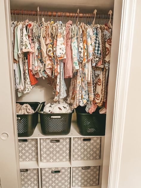 Shop our Influencers' top picks on Amazon Nursery Organization Closet, Wallpaper Baby Room, Small Closet Makeover, Closet Nursery, Baby Closet Organization, Baby Nursery Organization, Organization Closet, Baby Nursery Inspiration, Baby Room Organization