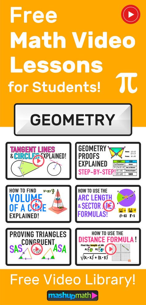 10th Grade Geometry, School 7th Grade, Math Movies, Homeschooling High School, Geometry Vocabulary, Geometry Math, Mathematics Geometry, Free Math Resources, Geometry Lessons