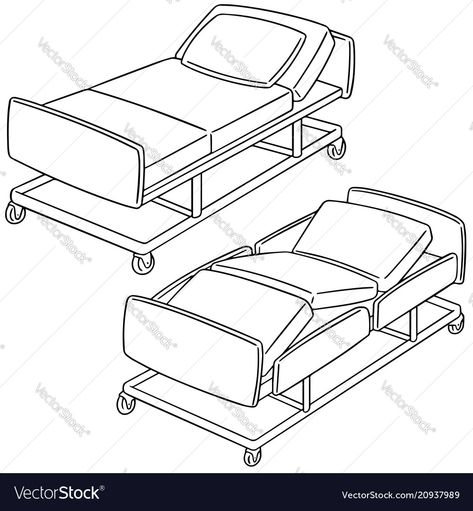 Hospital Bed Drawing Reference, Hospital Scene Drawing, Hospital Bed Drawing, Bed Vector Illustration, Medicine Icon, Hospital Cartoon, Bed Drawing, Bed Vector, Story Sack