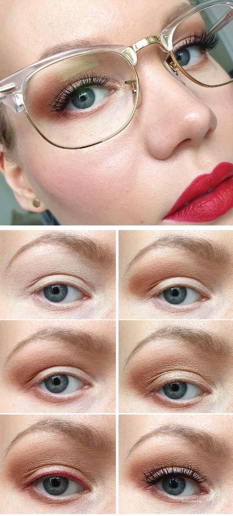 Classic makeup for glasses wearers - Charlotta Eve #makeupforglasses #makeuptutorial #redlipsmakeup #neutralmakeup Makeup For Glasses Wearers, Gala Make Up, Glasses Eye Makeup, Makeup For Glasses, Matte Lip Stain, Perfect Red Lips, Makeup For Older Women, Make Up Tutorials, Dramatic Eye Makeup