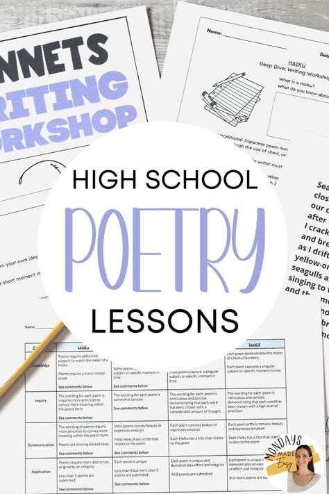 Poetry Lesson Plans High School, Poetry Analysis High School, Poetry Unit High School, Poems For High School Students, English Project Ideas For High School, Teaching Poetry High School, High School Poetry, Poetry Tips, School Poetry