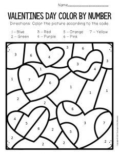 Color by Number Valentine's Day Preschool Worksheets Hearts Valentine Sight Words, Color By Letter, Valentine Worksheets, Kindergarten Valentines, Color By Number Printable, Valentines Day Coloring Page, Valentine Coloring Pages, Valentines Day Coloring, Preschool Valentines