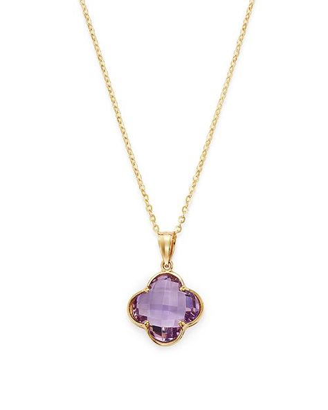 Bloomingdale's - Amethyst Clover Pendant Necklace in 14K Yellow Gold, 18" - 100% Exclusive Amethyst Jewelry Necklace, Clover Pendant, Amethyst Jewelry, Exclusive Jewelry, Shiny Things, Amethyst Necklace, All That Glitters, Rose Gold Necklace, Jewelry Necklace