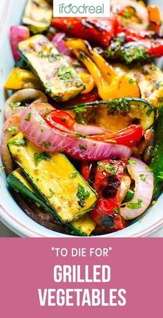 Grilled Summer Vegetables, Grilled Vegetables On The Grill, Mixed Vegetable Recipes, Bbq Vegetables, Bbq Veggies, Grilled Vegetable Recipes, Grilled Recipes, Healthy Grilled, Resep Diet