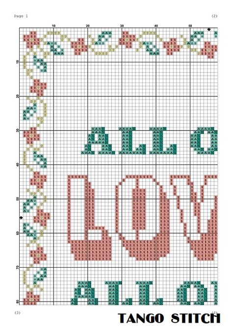 All of me loves all of you funny romantic cross stitch pattern – Tango Stitch