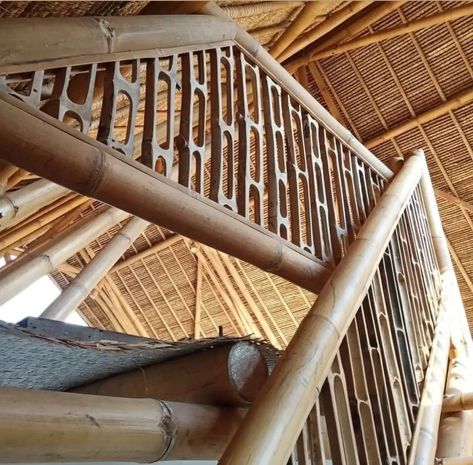 Bamboo Railing, Bamboo Village, Bamboo Furniture Design, Bamboo Building, Bamboo House Design, Bamboo Planter, House Redesign, Bamboo Structure, Bamboo Architecture