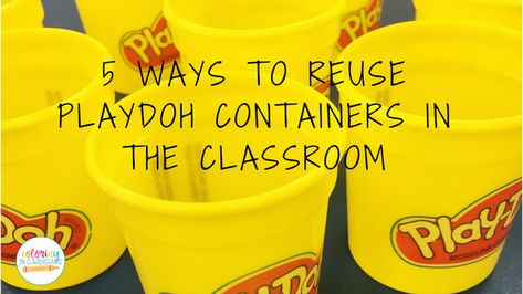 Reuse Playdoh Containers in the classroom! Cute addition to classroom decor! Reuse Playdoh Containers, Playdough Containers Reuse, Play Doh Containers Reuse, Playdoh Containers Reuse, Play Dough Storage, Upcycle Containers, Preschool Food, Reuse Recycle Upcycle, Reuse Containers