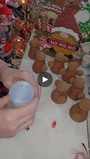 Gingerbread Clay, Mini Clay Pots, Gingerbread People, Mini Clay, Christmas Decorating, Clay Pots, Gingerbread Man, Hobby Lobby, Dollar Tree