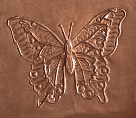 Tap the link in my bio for more info: @metal_embossing_academy⁣ ⁣ Copper butterfly made by Pauline Metal Tooling Art Projects, Copper Embossing, Bas Relief Art, Pewter Embossing, Art Techniques Tutorial, Metal Embossing Art, Embossing Art, Can Jewelry, Metal Art Techniques