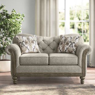 Lark Manor Silverthorne 78" Rolled Arm Loveseat with Reversible Cushions | Wayfair French Country Sofa, Spring Cushions, Country Sofas, Country Living Room Furniture, Camel Style, French Country Home, Kelly Clarkson Home, French Country Living Room, Rolled Arm Sofa