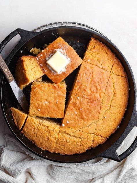 This easy Gluten Free Skillet Cornbread is baked in a cast iron skillet and delivers rich, buttery flavor every time. Perfect with soups, stews, or on its own, this recipe is ideal for any meal.