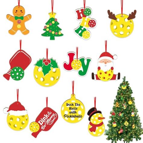 Pickleball Gifts To Make, Pickleball Ornaments, Wooden Christmas Tree Ornaments, Pickleball Christmas, Playing Pickleball, Pickleball Gifts, Mom Friends, Pickleball Gift, Pickle Ball