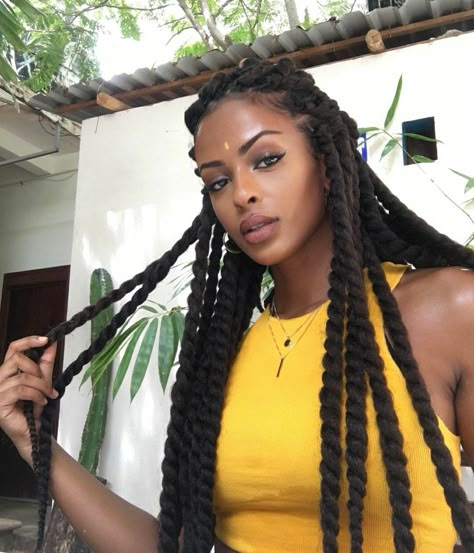 Grab Drinks Outfit, Jumbo Marley Twist Hairstyles, Ombre Marley Twists, Jumbo Marley Twists, Big Twist Braids, Marley Twist Hairstyles, Cuban Twist Hair, Jumbo Twists, Goddess Braids Hairstyles