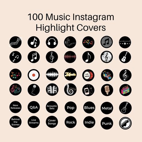 100 Music Instagram Highlight Covers & Icons in Black and White: Perfect for Music Lovers - IG Template🍀#Logos #Instagram_Music_Highlight_Covers #Instagram_Highlight_Covers_Music #Music_Instagram_Highlight Instagram Music Highlight Covers, Music Highlight Cover Instagram, Music Instagram Highlight, Instagram Highlight Covers Icons, Icons Black And White, Black And White Music, Pastel Highlights, Punk Songs, Black And White Instagram