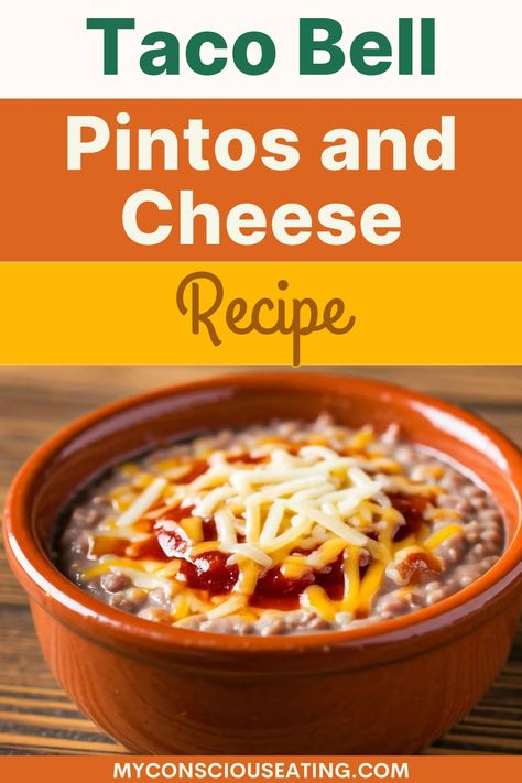 Pintos and Cheese on a dinner table Tacobell Copycat Meat, Taco Bell Bean And Cheese Burrito, Taco Bell Bean Burrito Recipe, Taco Bell Pintos And Cheese Copycat, Copycat Taco Bell Recipes, Taco Bell Ground Beef Recipe, Taco Bell Beans, Taco Bell Refried Beans Recipe, Pintos And Cheese