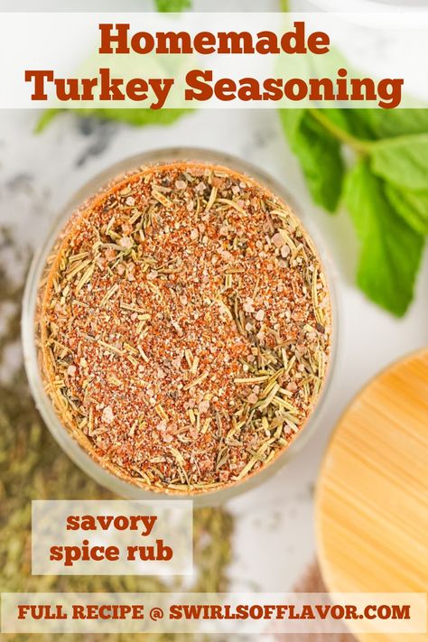 Homemade Turkey Rub Seasoning is a simple way to elevate your turkey dishes with just a few pantry staples. Season your Thanksgiving turkey, Christmas turkey and holiday turkey with this delicious homemade spice mixture. Seasoned Turkey Thanksgiving, Turkey Seasonings Thanksgiving, Seasoning A Turkey, Thanksgiving Seasoning, Smoked Turkey Rub, Turkey Rub Recipes, Rub Seasoning, Turkey Christmas, Turkey Rub