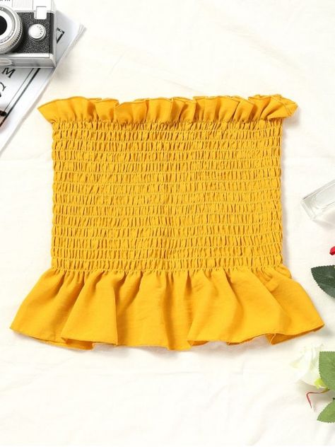 Zaful Outfits, Tube Tank Top, Tube Top Outfits, Outfit Elegantes, Yellow Tank, Loose Tank, Bodysuit Blouse, Tops Graphic, Body Suit Outfits