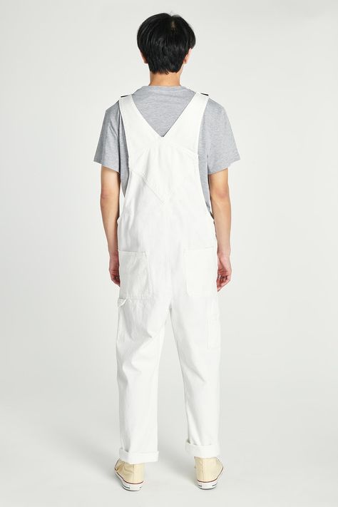 Rear view man wearing white dungarees mockup | premium image by rawpixel.com / Chanikarn Thongsupa White Dungarees, Clothing Mockup, Model Release, Dungarees, Rear View, Mockup, Outfit Of The Day, Photo Image, Overalls