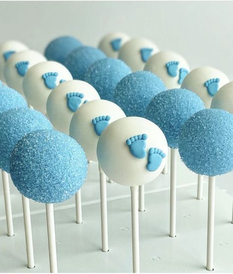 Babyshower Dessert Boy, Blue Cake Pop Ideas, Baby Shower Cake Pops Boy, Blue Desserts For Baby Shower Boys, Cake Pops For Baby Shower Boy, Baby Shower Sweets Table Boy, Boy Baby Shower Cake Pops, Cake Pop Baby Shower Boy, Baby Shower Cake Pops For Boys