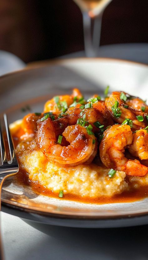 Spice up your winter meals dinners with this Zesty Cajun Shrimp and Grits. Flavorful Cajun-seasoned shrimp paired with creamy grits create a satisfying dish that’s perfect for Friendsgiving food ideas or a cozy winter dinner. This recipe combines bold flavors with comfort food, making it a must-try. How To Make A Roux For Shrimp And Grits, Shrimp And Grits Gravy Recipe, Shrimp And Grits Cakes, Cajun Chicken And Grits, Roux For Shrimp And Grits, Grits For Dinner, Shrimp Breakfast Ideas, Blackened Shrimp And Grits, Shrimp And Grits Recipe Southern