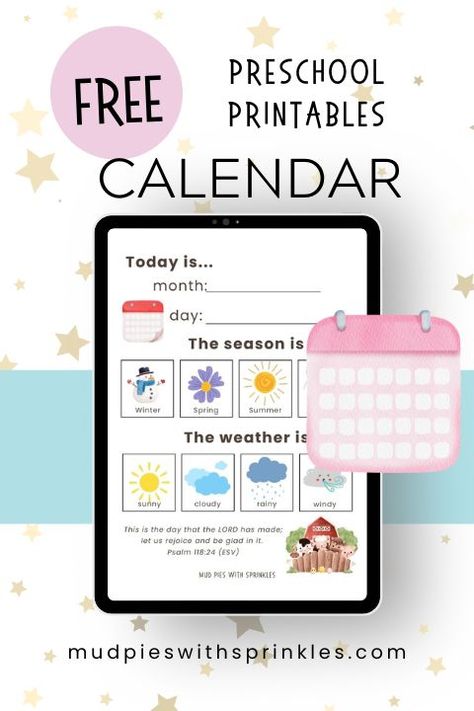 Preschool Morning Menu Printable, Free Morning Menu Printables, Morning Menu Homeschool Printables Free, Homeschool Preschool Printables, Morning Calendar, Watercolor Snowman, Preschool Calendar, Pink Calendar, Prewriting Skills