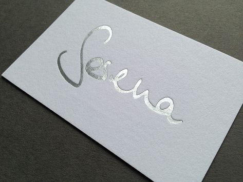 Silver Foil Business Cards, Gold Foil Stationery, Silver Business Card, Geoje, Boutique Business Cards, Silver Foil Print, Minc Foil, Embossed Business Cards, Silver Foil Printing