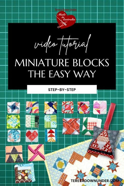 How to make miniature blocks the easy way – Sewn Up Miniature Quilt Blocks, Tiny Quilt Blocks Free Pattern, Tiny Quilt Blocks, Miniature Quilts Patterns Free, Mini Quilt Patterns, Miniature Quilts, Foundation Piecing, Star Quilt Patterns, Foundation Paper Piecing