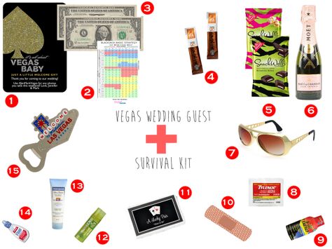 Little Vegas Wedding | For the Guests: Vegas Wedding Survival Kit | http://www.littlevegaswedding.com Wedding Survival Kit, Vegas Wedding Favors, Wedding Survival Kits, Vegas Gifts, Survival Kit Gifts, Vegas Party, Survival Kits, Wedding Gift Bags, Wedding Welcome Bags