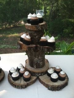 Wooden Cupcake Stand Wedding or Baby Shower by 4getMeNotGifts, $75.00 Wooden Cupcake Stands, Beautiful Wedding Decor, Wedding Cupcakes Rustic, Fishing Theme Party, Cake Rustic, Camp Party, Theme Cupcakes, Cupcake Stand Wedding, Cupcake Holder