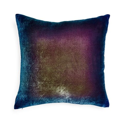 This silk velvet pillow is painted by hand in overlapping colours. 9 trending iridescent designs curated by the Warehouse Home team. Ombre Velvet, Slow Design, Ombre Design, Abc Carpet, Carpet Home, Velvet Pillow, Pillows And Throws, Cheap Decor, Silk Velvet