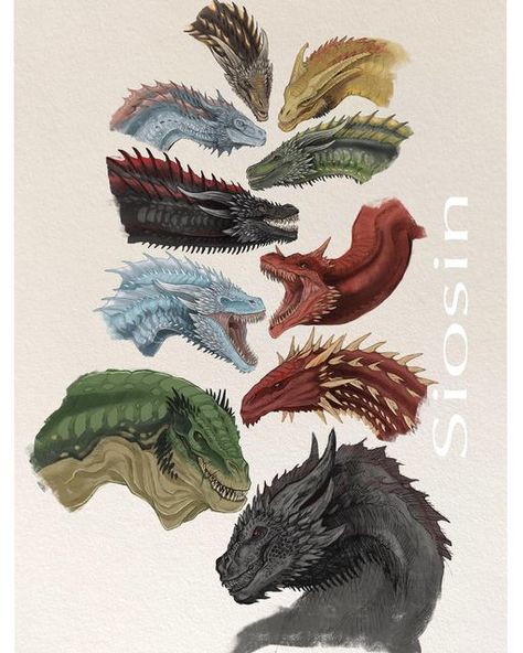 S i ø S I N ☾ on Instagram: "Once I finish the rest of the dragons I have planned I think this will make a pretty sick print🔥 the old version of Balerion is just a stand in, I’ll be giving him a proper design as well as the rest of them. Have patience 😘 the question is, do I add the pink dread? Seems disrespectful not to Shout-out to @mc_533 for the design idea 🙏🏼 #asoiaf #hotd #houseofthedragon #viserion #rhaegal #drogon #syrax #caraxes #dreamfyre #meleys #vhagar #balerion #seasmoke" Meleys The Dragon, Tessarion Dragon, Dreamfyre Dragon, Seasmoke Dragon, Dragon Vhagar, Syrax Dragon, Caraxes Dragon, Rhaegal Dragon, Viserion Dragon