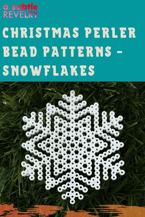 If you're looking to make a few of your own Christmas decorations this year, A Subtle Revelry has these great downloadable Christmas Perler bead patterns for making unique snowflakes. You can involve the whole family in creating these cute ornaments. While Perler beads are considered kids' craft supplies, there's no reason the adults can't get in on the fun. Get your free downloadable pattern today by reading our complete article here. #ChristmasDecorations #Christmas #BeadPatterns #Snowflakes Perler Bead Christmas Patterns Free, Perler Bead Patterns Ornaments, Perler Bead Snowflakes Pattern, Perler Bead Snowflakes, Snowflake Perler Bead Patterns, Adult Perler Bead Patterns, Perler Bead Christmas Ornaments, Christmas Perler Bead Patterns, Christmas Perler Bead Patterns Snowflake