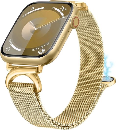 Amazon.com: BEEXI Stainless Steel Loop Compatible with Apple Watch Band 38/40/41mm, Women Elegant Metal Mesh Magnetic Slim Strap with C-Shape Clasp for iwatch SE Series 9/8/7/6/5/4/3/2/1 Ultra 1/2 (Rose Gold) : Cell Phones & Accessories Rose Gold Apple Watch Band Ideas, Apple Watch Bands Rose Gold, Apple Watch Design, Apple Watch Features, Apple Watch Bands Women, Rose Gold Apple Watch, Gold Apple Watch, Apple Watch Faces, Apple Watch 38mm