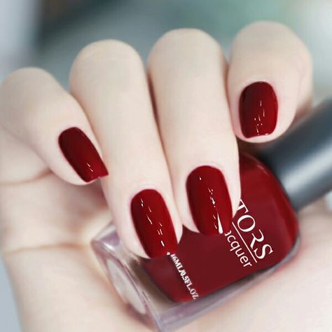 Red Maroon Nail Polish, Nail Paint Shades, Maroon Nails, Red Manicure, Cute Gel Nails, Red Nail, Hot Fitness, Classy Nails, Gel Nail Art