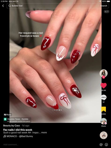 Red Minimalist Nails, Nails Ideas Red, Lana Del Rey Nails, Nail Art Vermelho, Barbie Wallpaper, Almond Gel Nails, Classy Acrylic, Girly Acrylic, Nail Looks