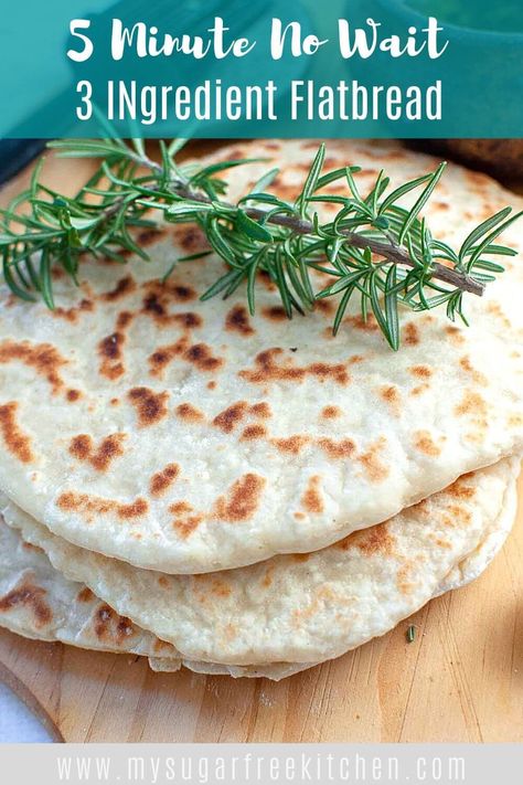 2 Ingredient Flat Bread Recipe, 3 Ingredient Flatbread, 3 Ingredient Naan Bread, Two Ingredient Naan Bread, Roti Recipe Easy, 3 Ingredient Bread, Soft Roti Recipe, Meal Prepping Recipes, Soft Roti