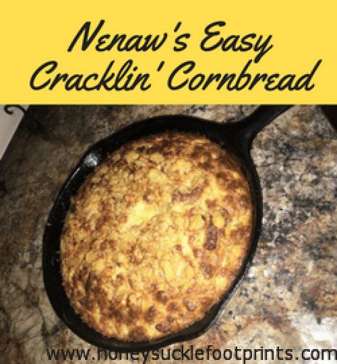 Easy, Cracklin' Cornbread, quick, simple, cast iron skillet Cracklin Bread Recipe, Cracklin Bread, Cornbread Ideas, Crackling Cornbread, Cracklin Cornbread, Cornbread Fritters, Yummy Nummies, Cornbread Biscuits, Easy Diner